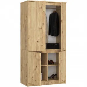 Ak furniture Šatní skříň CLP S90/4D dub artisan