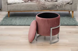Ak furniture Taburet PURTO růžový