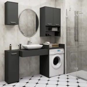 Ak furniture Koupelnová skříňka nad pračku FIN II grafitově šedá