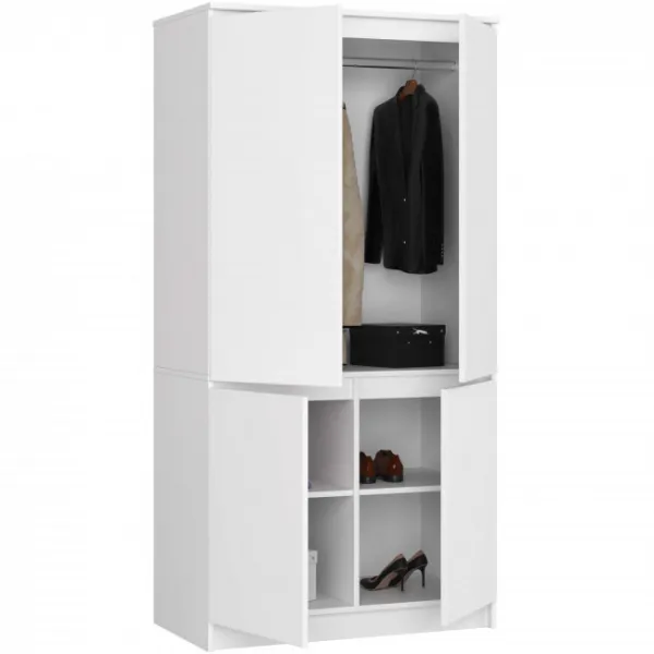 Ak furniture Šatní skříň CLP S90/4D bílá