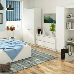 Ak furniture Šatní skříň CLP S90/4D bílá