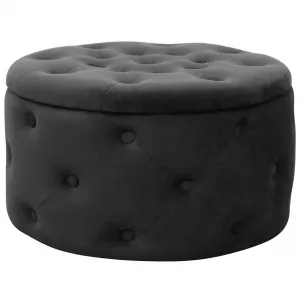 Ak furniture Taburet ILIA samet černý