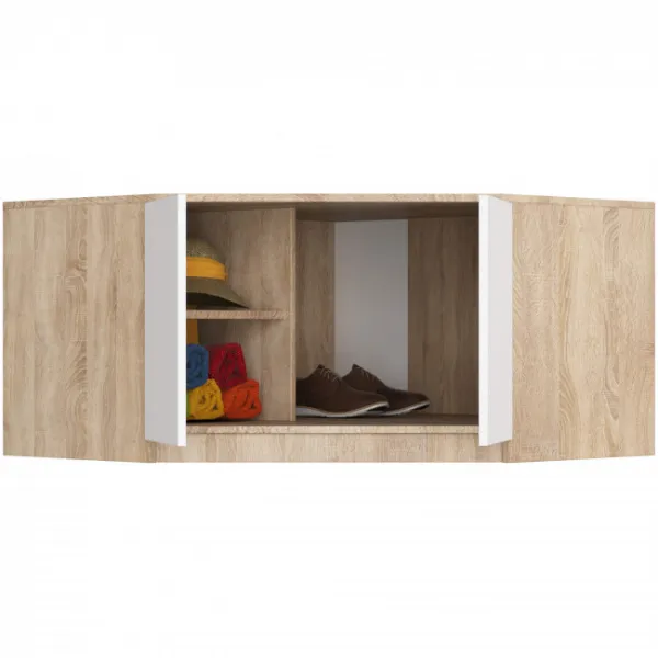 Ak furniture Nástavec na rohovou šatní skříň CLP 100 cm dub sonoma/bílá