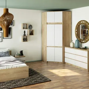 Ak furniture Nástavec na rohovou šatní skříň CLP 100 cm dub sonoma/bílá
