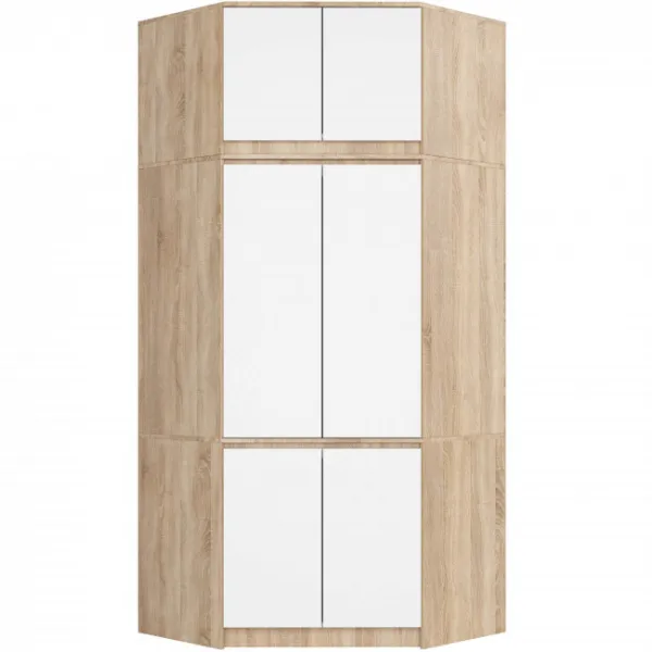 Ak furniture Nástavec na rohovou šatní skříň CLP 100 cm dub sonoma/bílá
