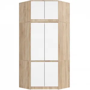 Ak furniture Nástavec na rohovou šatní skříň CLP 100 cm dub sonoma/bílá
