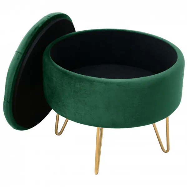 Ak furniture Taburet ROCA samet zelený