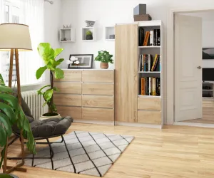 Ak furniture Skriňa Rexa 80 cm biela/dub sonoma