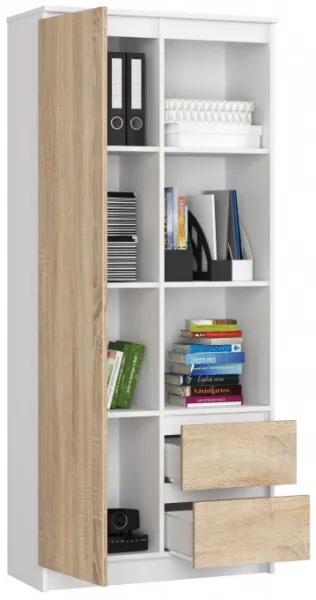 Ak furniture Skriňa Rexa 80 cm biela/dub sonoma