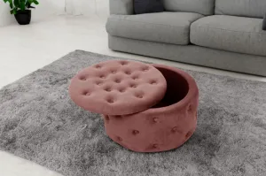Ak furniture Taburet ILIA samet růžový