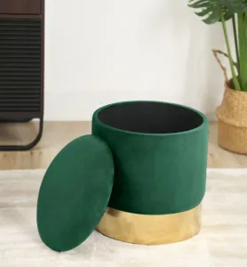Ak furniture Taburet TANYA samet zelený