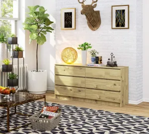 Ak furniture Komoda Kuba 160 cm 6 zásuviek dub artisan