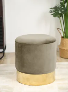 Ak furniture Taburet TANYA samet béžový