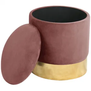 Ak furniture Taburet TANYA samet růžový
