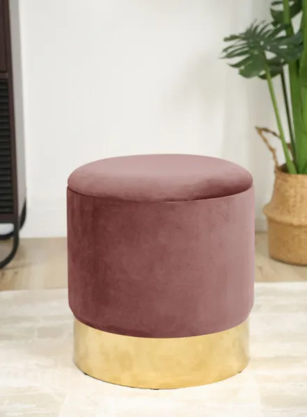Ak furniture Taburet TANYA samet růžový