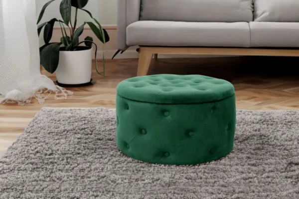 Ak furniture Taburet ILIA samet zelený