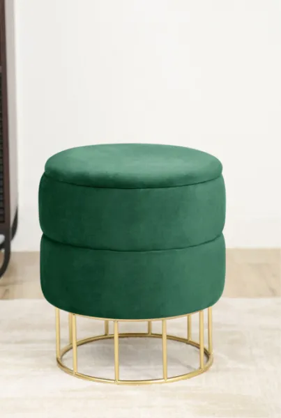 Ak furniture Taburet ELZA samet zelený