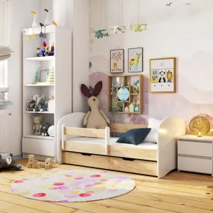Ak furniture Detská posteľ SMILE 180x90 bielá/dub sonoma