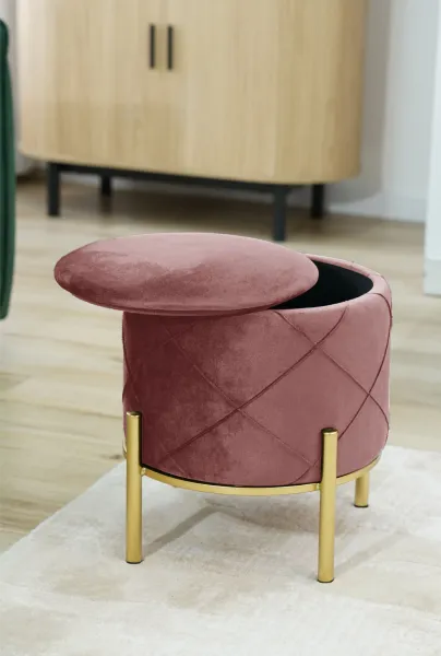 Ak furniture Taburet LIA růžový
