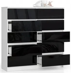 Ak furniture Komoda Kuba 120 cm biela/čierna