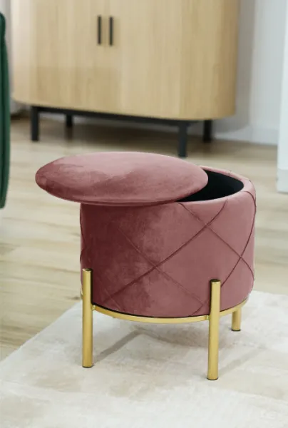 Ak furniture Taburet LIA růžový