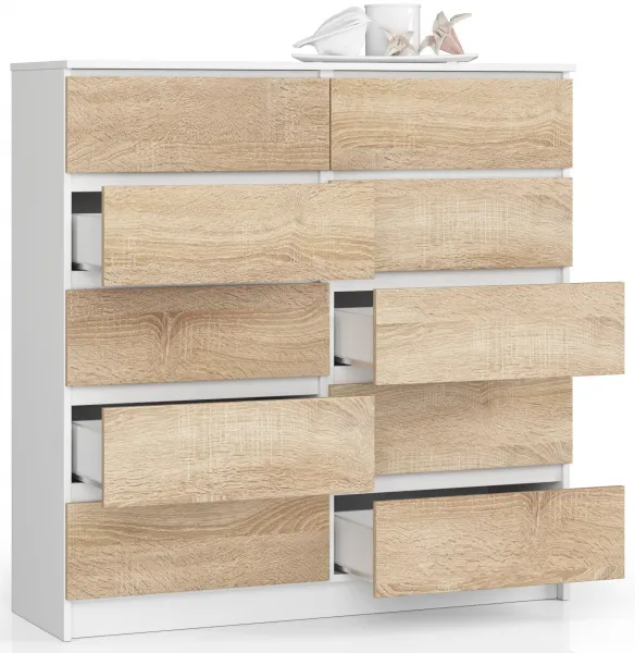 Ak furniture Komoda Kuba 120 cm biela/dub sonoma