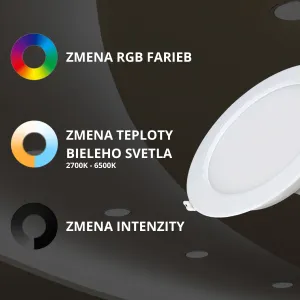 LEDprodukt LED panel biely 12W kruh RGB+DUAL-WHITE