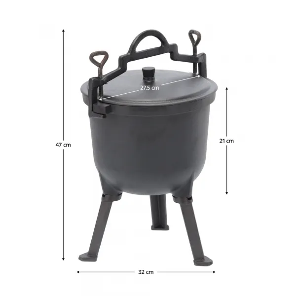 Liatinový kotlík, 8 l, čierna, KAJOL TYP 1