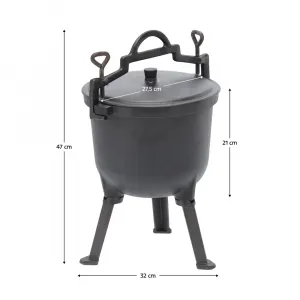 Liatinový kotlík, 8 l, čierna, KAJOL TYP 1