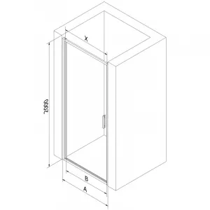 MEXEN - Exo sprchové dvere krídlové 80, transparent, chróm 817-080-000-01-00