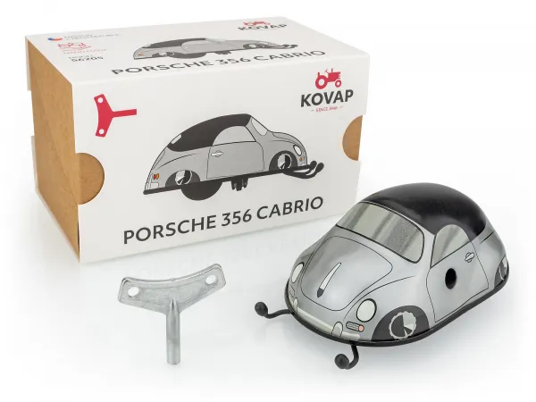 Autíčko na kľúčik - Porsche 356 cabrio - strieborné