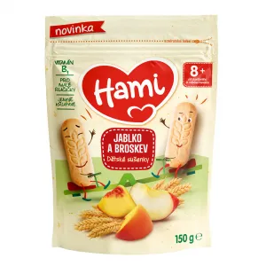 HAMI Sušienky detské jablko a broskyňa 150g, od uk. 8. mesiaca
