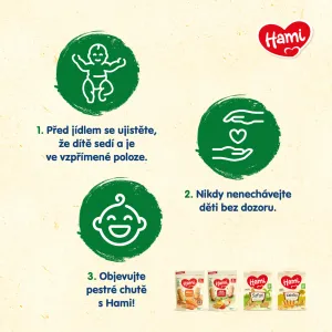 HAMI Sušienky detské jablko a broskyňa 150g, od uk. 8. mesiaca