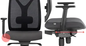 LD SEATING Kancelárska stolička LEAF 503-SY čiernosivá s opierkou hlavy, skladová