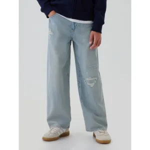 GAP BAGGY Chlapčenské džínsy, svetlomodrá, veľkosť 8Y