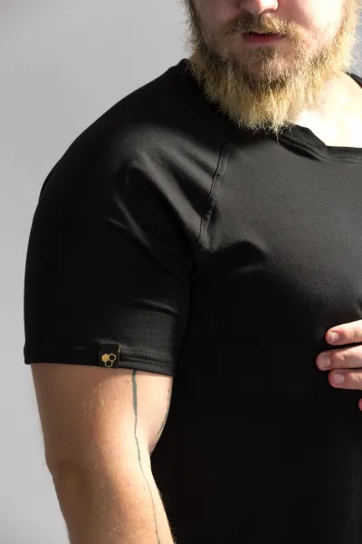 GoldBee Pánske Tričko s Čipkou Black Barva: Black, Velikost: M
