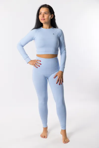 GoldBee Crop-Top BeClassic Baby Blue Barva: Baby Blue, Velikost: L