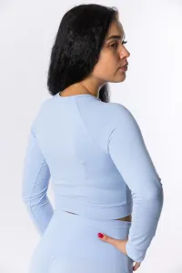 GoldBee Crop-Top BeClassic Baby Blue Barva: Baby Blue, Velikost: L