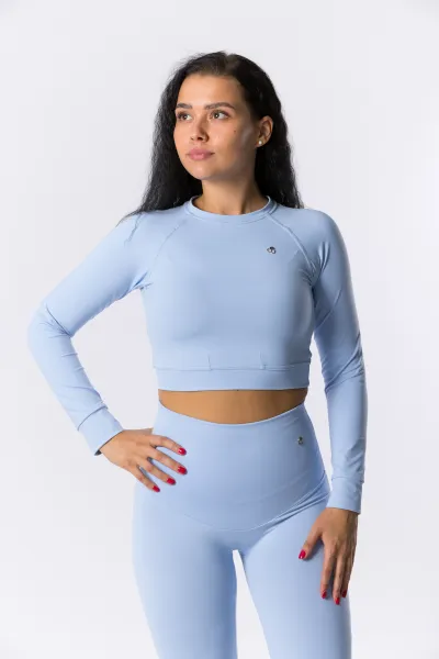GoldBee Crop-Top BeClassic Baby Blue Barva: Baby Blue, Velikost: L