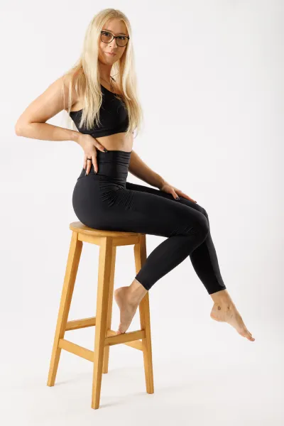 GoldBee Legíny Sťahujúce Pas Second Skin Black Barva: Black, Velikost: M