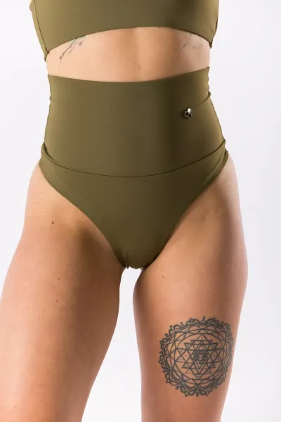 GoldBee Plavky Sťahovacie Tangá Moss Green Barva: Moss Green, Velikost: M