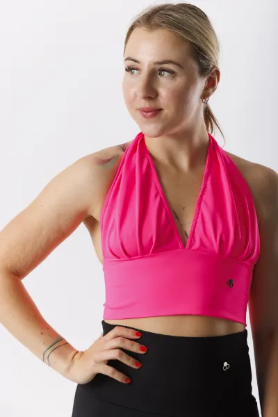 GoldBee Plavky Vrchný Diel Milf Neon Pink Barva: Neon Pink, Velikost: S
