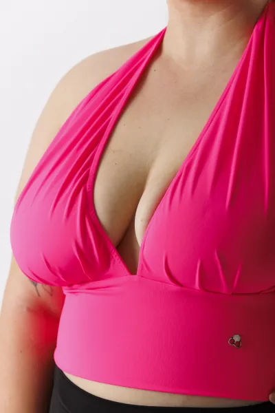 GoldBee Plavky Vrchný Diel Milf Neon Pink Barva: Neon Pink, Velikost: S