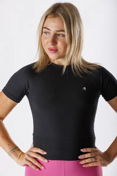 GoldBee Top BeClassic S Krátkym Rukávom Black Barva: Black, Velikost: M