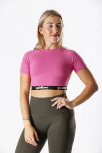 GoldBee Crop-Top S Krátkym Rukávom BeOne Old Pink Barva: Old Pink, Velikost: S