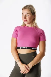 GoldBee Crop-Top S Krátkym Rukávom BeOne Old Pink Barva: Old Pink, Velikost: S