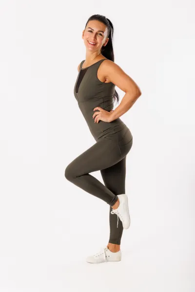GoldBee Legíny Push-Up Pro Lycra Army Barva: Army, Velikost: M