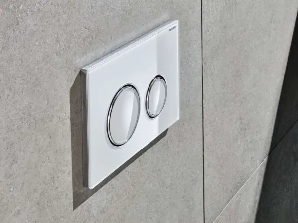 Geberit Sigma21 - Ovládacie tlačidlo splachovania, sklo biele/lesklý chróm 115.884.SI.1