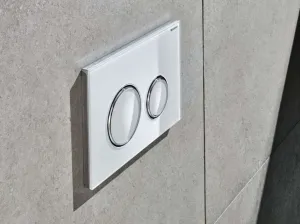 Geberit Sigma21 - Ovládacie tlačidlo splachovania, sklo biele/lesklý chróm 115.884.SI.1