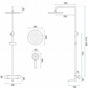 REA REA - Sprchový set s batériou 150mm Lungo čierny metalický REA-P8763